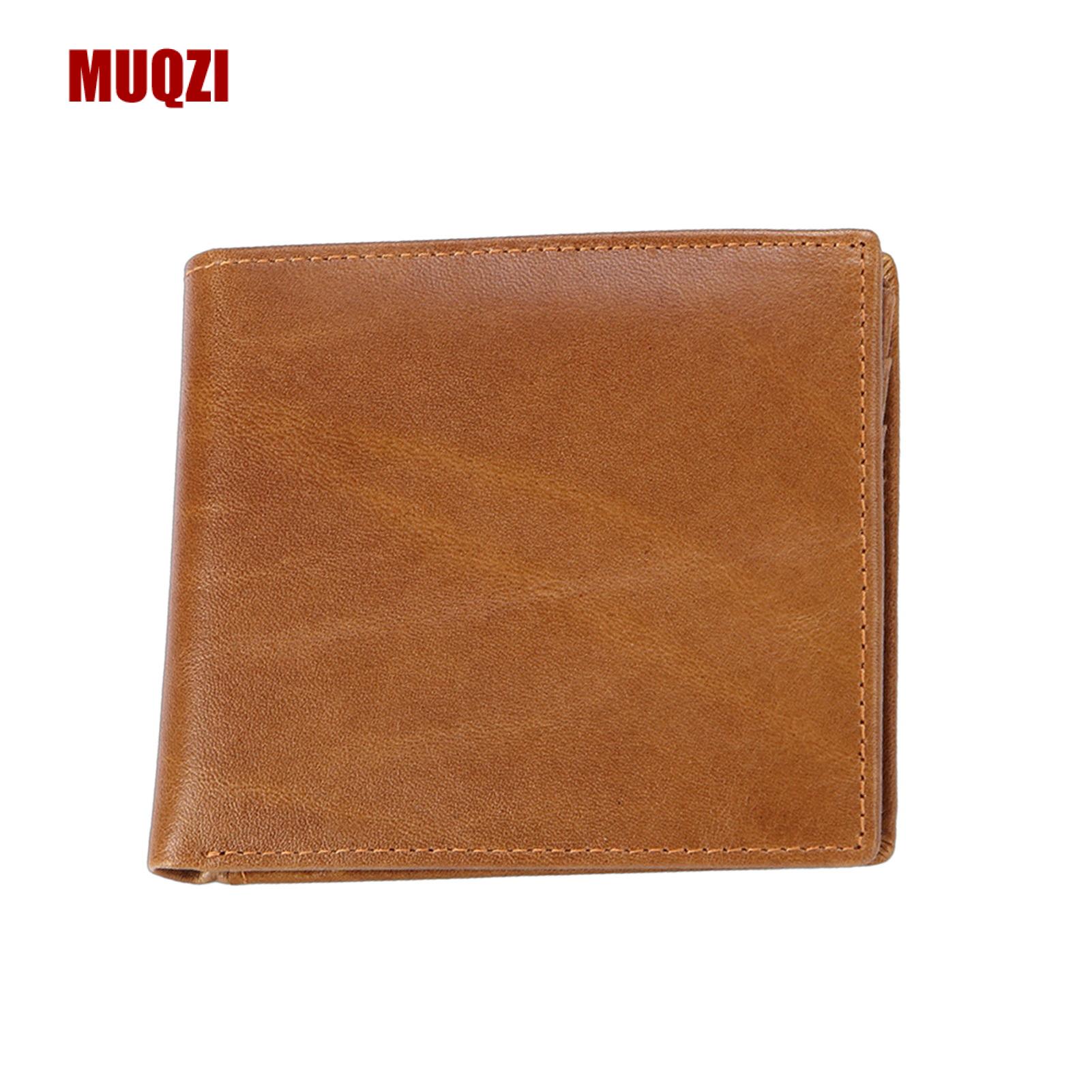 อุปกรณ์ไอทีและแก็ดเจ็ต MUQZI Rfid Blocking Men Wallet กระเป๋าสตางค์ผู้ชายพร้อมกระเป๋าใส่เหรียญ Rfid Blocking Men's Wallet Vintage Faux Leather Bi-fold with Id Window Coin Pocket Anti-theft Credit Card Holder Portable Slim Wallet for Travel