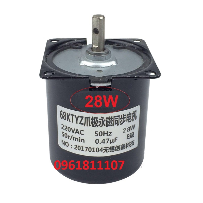 [Nhông kim loại] Motor Giảm tốc 220v 68KTYZ 28W truc 7mm động cơ giảm tốc lò quay motor quay vịt