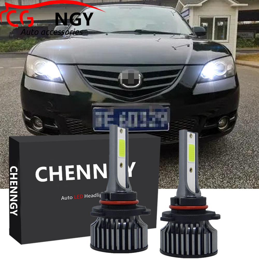 New For Mazda 3 2006 to 2008 2009 (Head Lamp) - p1 6000K LED Bulbs Kit Replace Halogen white (1 pair) High Beam ราคา 515 บาท*ส่งฟรี