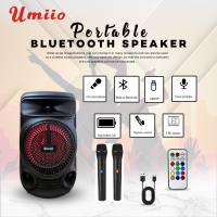 Umiio 20 Bluetooth Speaker Dual Wireless Microphones Colorful Lights