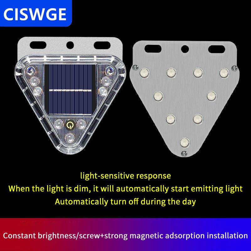 [COD] CISWGE AUTOPARTS Nhiều màu xe tải đuôi nhấp nháy ánh sáng LED năng lượng mặt trời cảnh báo ánh sáng chống va chạm cảm ứng từ tính chuyển đổi không dây Strobe tam giác đèn