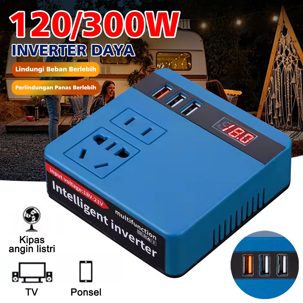 Ready & COD Inverter 21v ke 220V 100W - 3 USB Baterai Makita soket konverter daya multifungsi Pengisi daya cepat DIY Inverter Giá 125,000 Đồng*Miễn phí vận chuyển