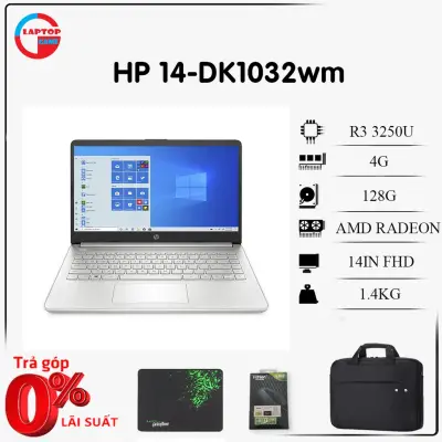 [Mới 100%] HP 14-DK1032wm AMD Ryzen 3 3250U 2.6GHz 4GB RAM 128GB SSD 14