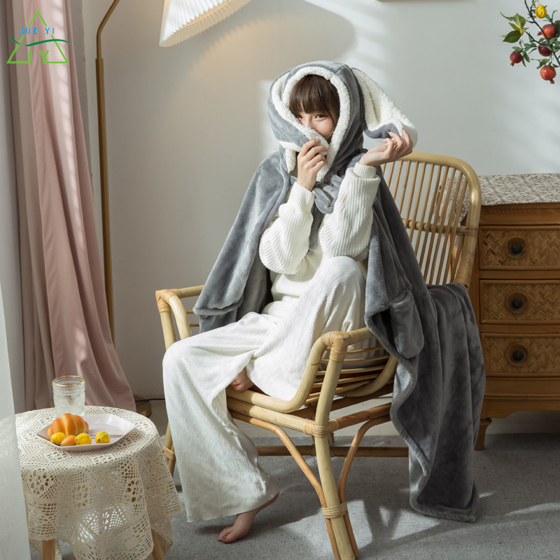 KS Chăn ngủ trưa chăn sofa nhà lười áo choàng trùm đầu Bìa