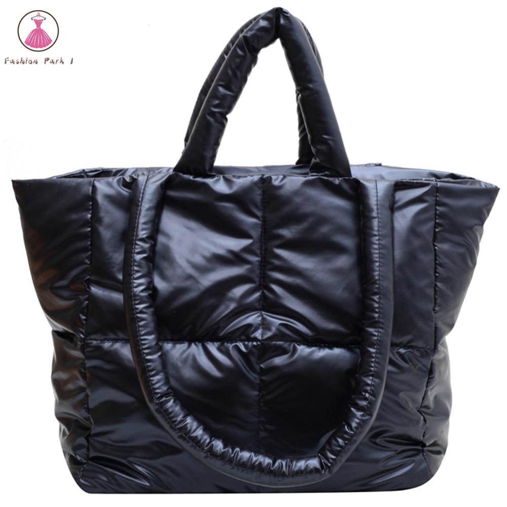 {NEW}Autumn Winter Ladies Space Bag Fashion Cotton-padded Top-handle Bags Large Capacity Women Check for Girls Shopping