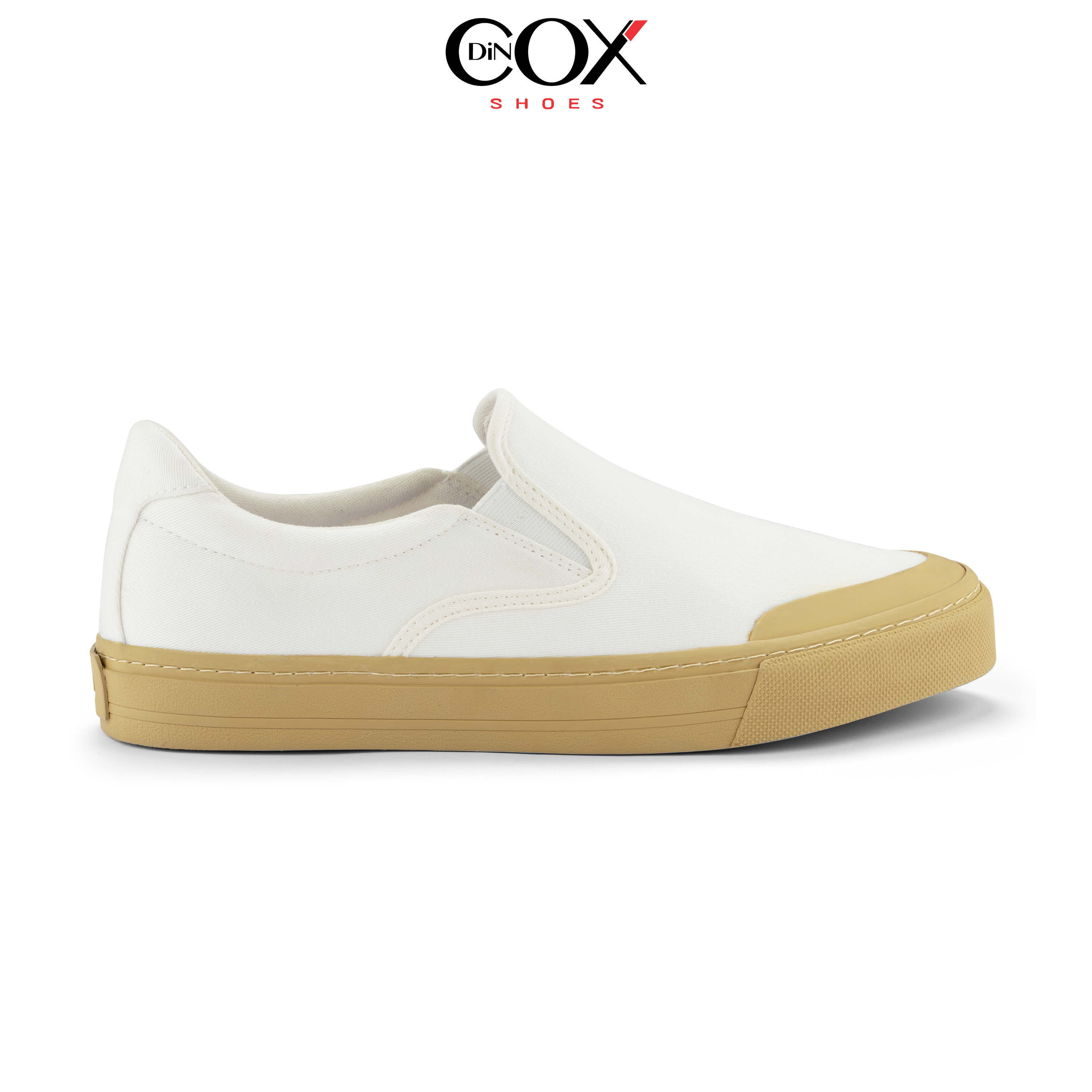 Giày lười sneaker da nam dincox dc20 white đơn giản, lịch lãm dincox