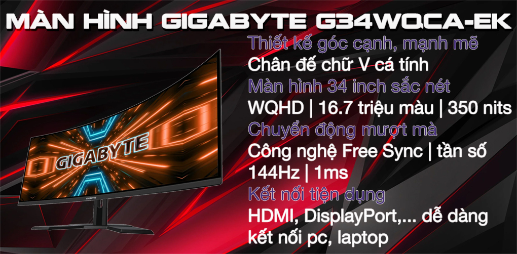 Màn hình Gigabyte G34WQCA-EK 1