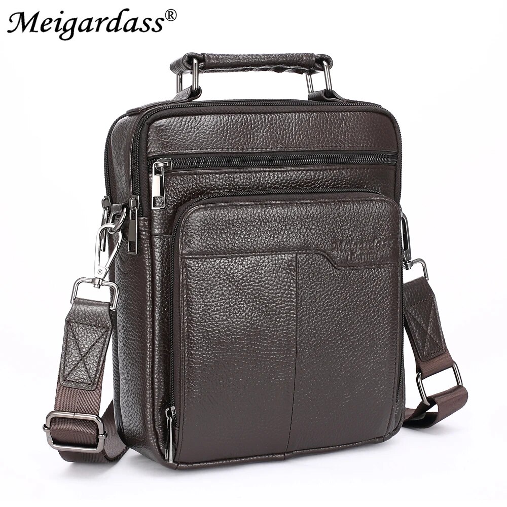 ZZOOI MEIGARDASS Genuine Leather Casual Men's Messenger Bags Shoulder bags for men Business Male Crossbody Bag ipad Tablet Tote Purse ราคา 1,330 บาท*ส่งฟรี