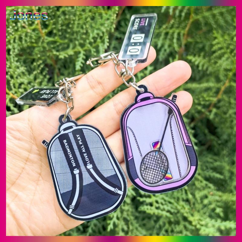 Jones Sáng Tạo Mini 3D Cầu Lông Vợt Bóng Charms Móc Khóa Thể Thao Lưu Niệm Túi Móc Khóa Xe Đính Phụ Kiện Chìa Khóa Chủ Quà Tặng - 3