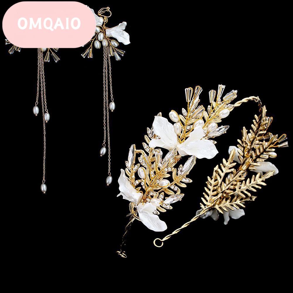 OMQAIO มงกุฎไข่มุก มงกุฎเจ้าสาวงานแต่งงาน รูปแบบที่ไม่เหมือนใคร ต่างหูพู่ ต่างหูเครื่องประดับเจ้าสาว หรูหรา หูฟัง ที่คาดผมดอกไม้หรูหรา ผู้หญิง ราคา 263 บาท*ส่งฟรี