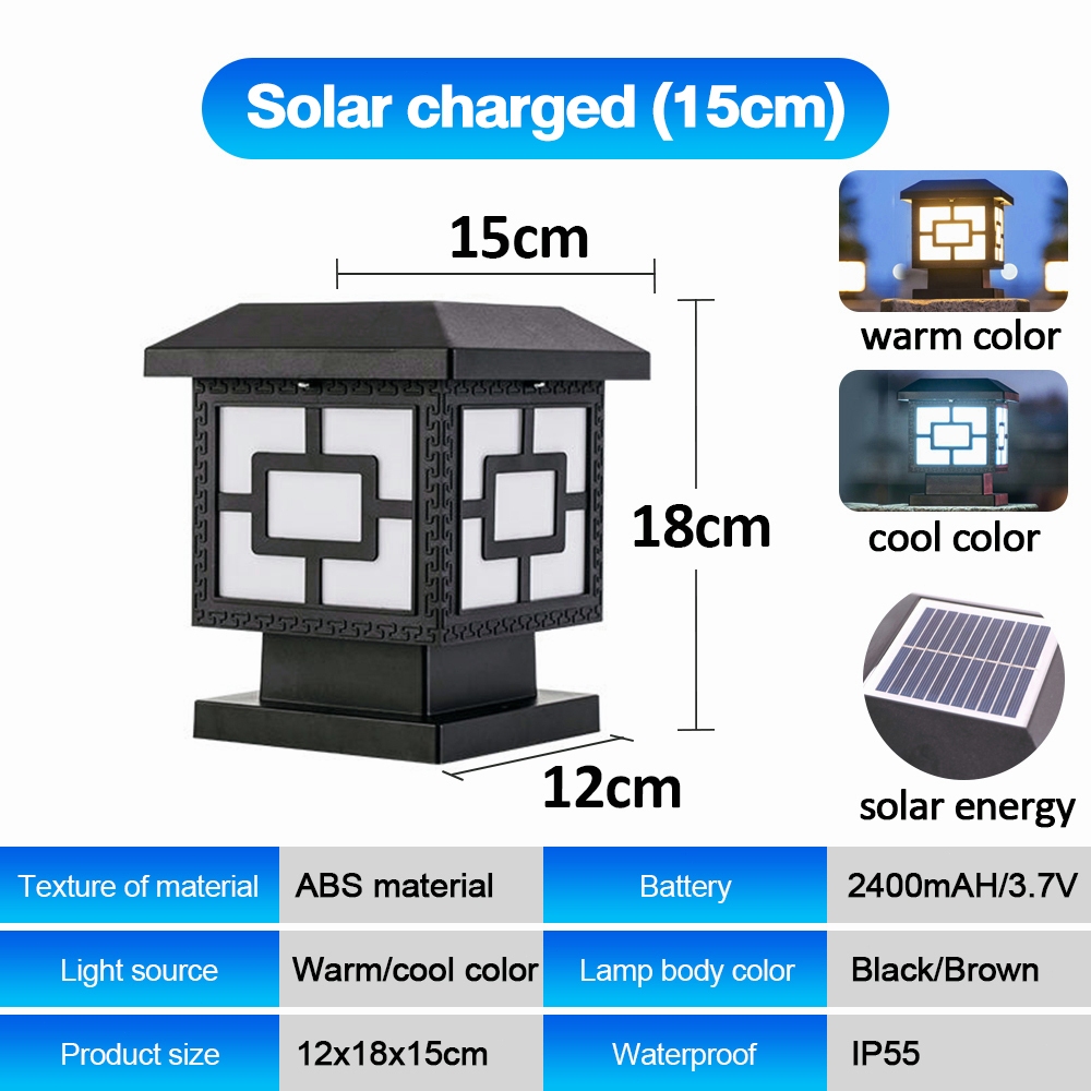 Solar Outdoor Gate Light Solar Light Outdoor Lighting Gate Lamp Waterproof Outdoor Pillar Light Lampu Pagar E27 Holder