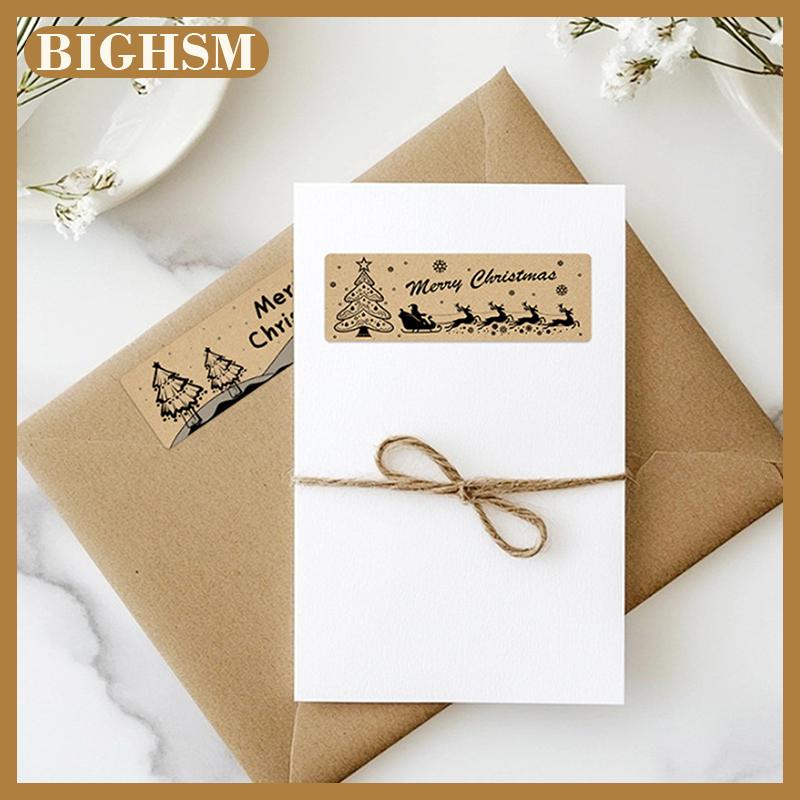 BIGHSM 250 cái cuộn giáng sinh vui vẻ dán cho quà tặng trang trí phong bì con dấu dán cho kỳ nghỉ thẻ hiện tại hộp bên ủng hộ