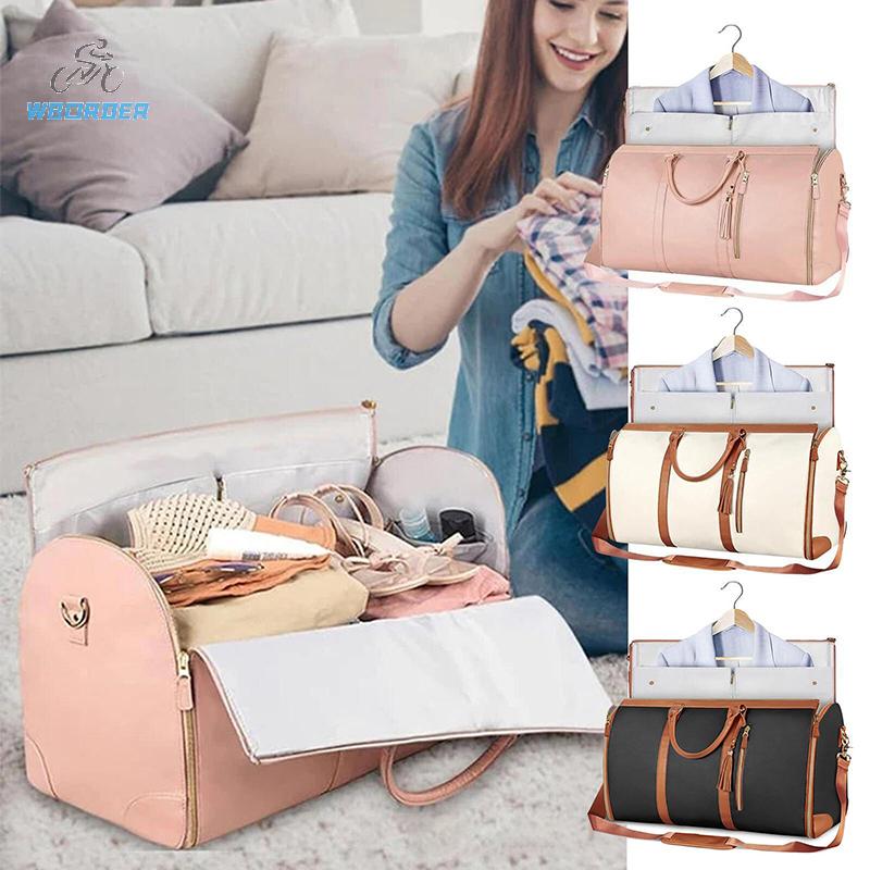  WBORDER Du lịch phù hợp với túi công suất lớn có thể gập lại hành lý túi du lịch xách tay Crossbody Túi xách 