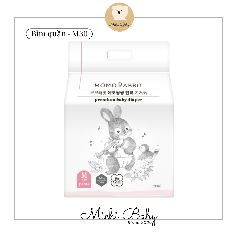 Michibaby- Bỉm MOMORABBIT Hàn Siêu Mỏng, Siêu Thấm Hút, An Toàn Với Da Bé - MC348 - 4
