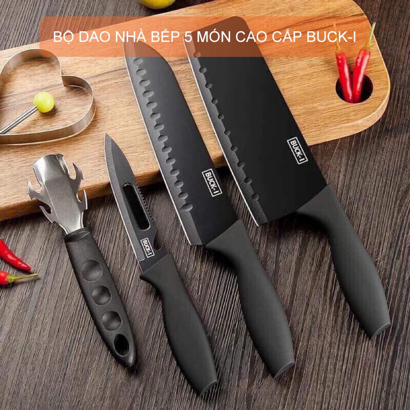 Bộ dao nhà bếp buck black 5 món giá rẻ