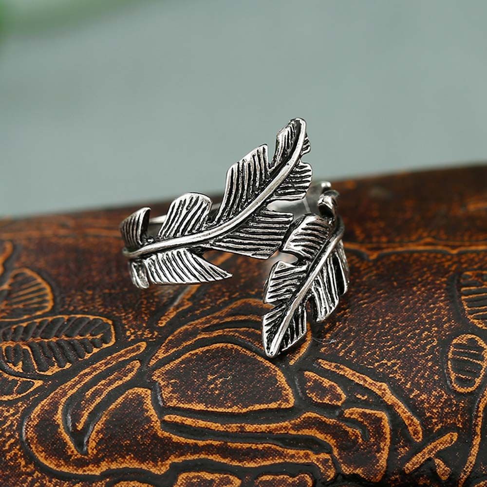 Sundgoddes quà tặng trang sức hợp kim thời trang cổ điển cho phụ nữ Phụ Kiện nhẫn Nhẫn mở Nhẫn đeo ngón tay lông vũ