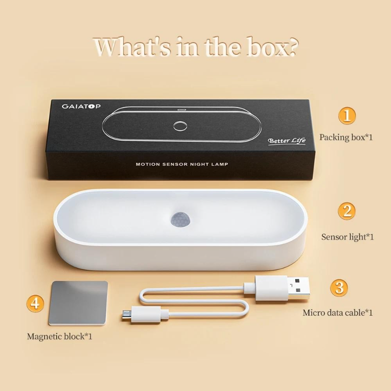 SG Motion Sensor Night Light Magnetic USB Rechargeable Dimmable Kitchen Closet Wardrobe Stairs Light