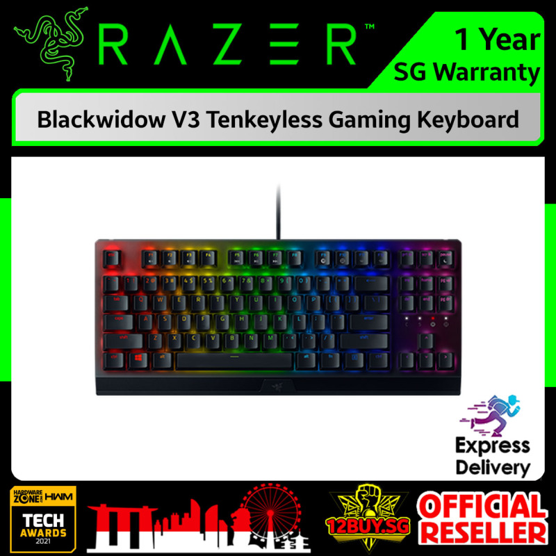 Razer Blackwidow V3 Tenkeyless Wired Gaming Keyboard 3PM.SG 12BUY.SG 1 Years SG Warranty Express Door Delivery Singapore