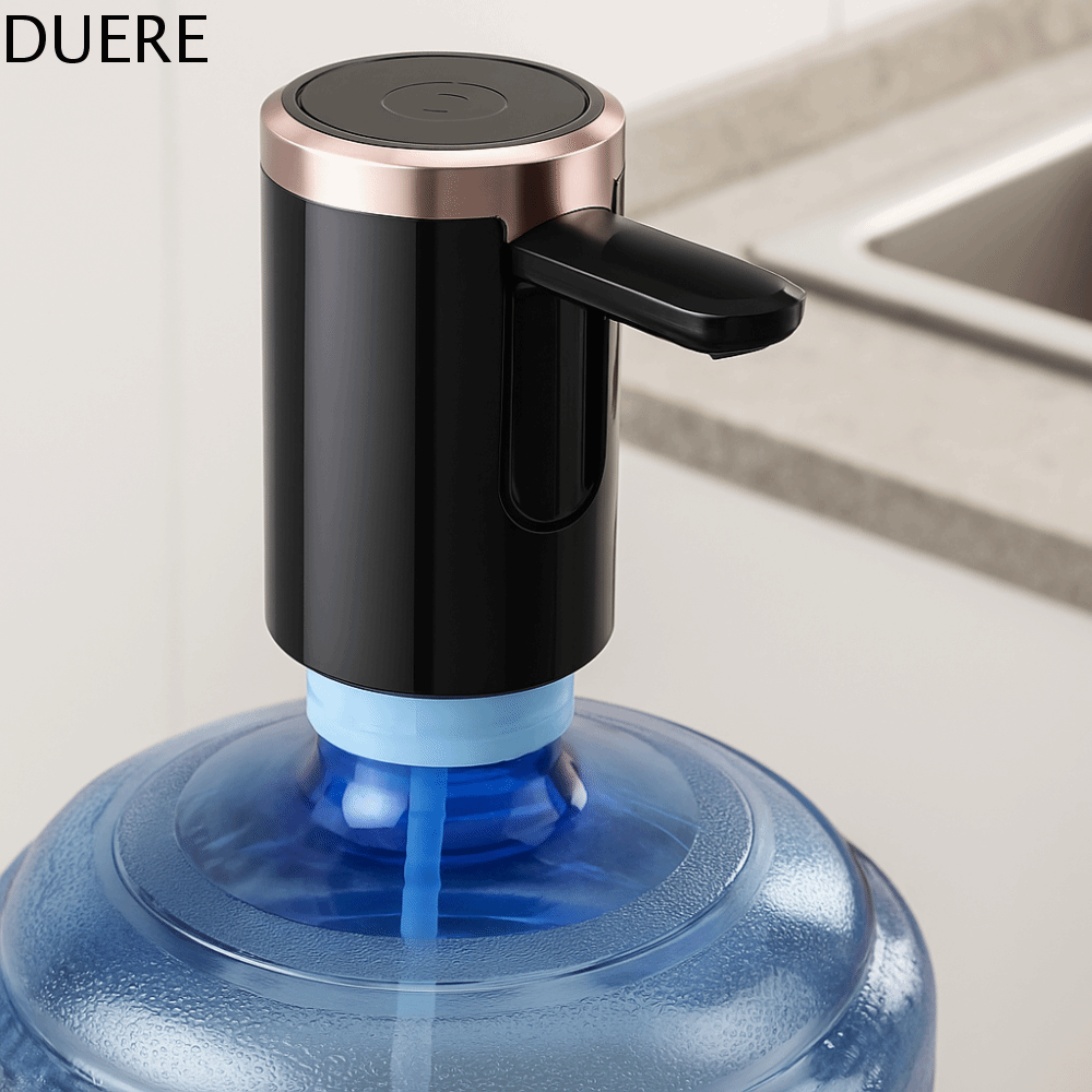 DUERE Có thể sạc lại Máy phân phối nước tự động Ổ cắm nước chống bụi Tuổi thọ pin dài Bơm chai nước uống mini Có thể gập lại Bơm xô gallon điện Cắm trại