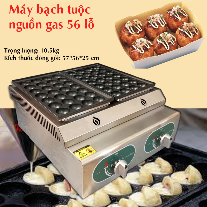 Máy Làm Bánh Bạch Tuộc Takoyaki Japan Loại 56 Lỗ Xài Gas Style Takoyaki Machine Fish Ball Grill PVN5400