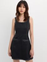 Pomelo Womens Contrast Trim Dress