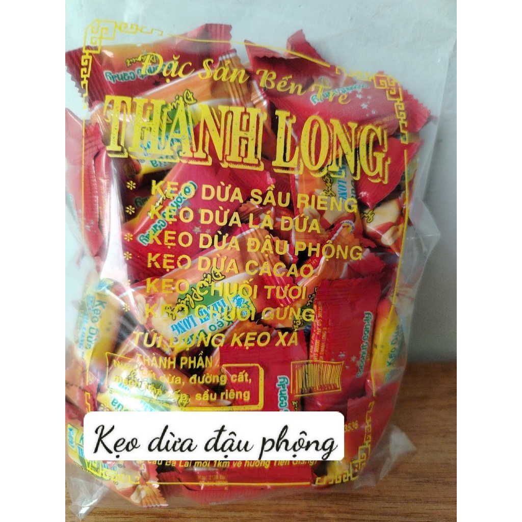 Kẹo dừa đậu phộng Thanh Long gói 500g/1 kg