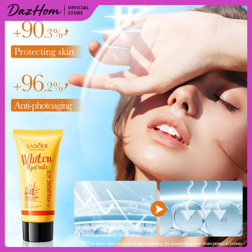 DazHom SADOER น้ำขาวครีมกันแดดป้องกันการริ้วรอย เจล Exfoliating ครีมกันแดด ครีมกันแดดหน้า โลชั่นกันแดด ตัวดัง กันแดดทาหน้า ครีมกันแด ครีมกันแดดกันน้ำ SPF 40 PA+++ Sadoer Sunscreen