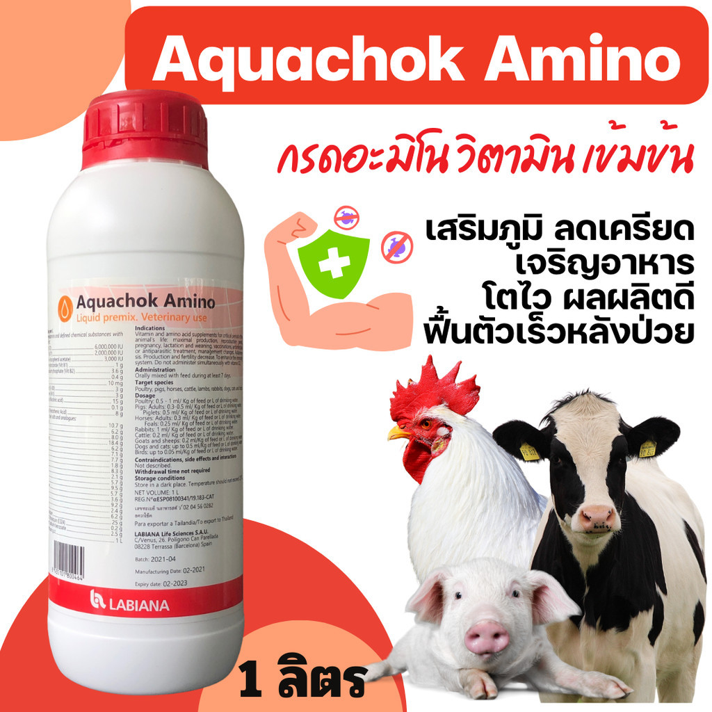 [1ลิตร] อควาโช้ค อะมิโน - Aquachok Amino ขนาด 1000 มิลลิลิตร ราคา 884 บาท*ส่งฟรี