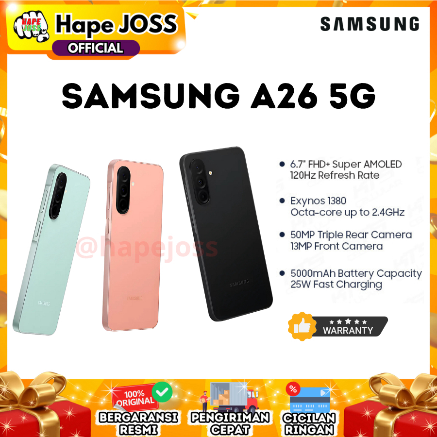 Samsung Galaxy A26 5G 8/256GB NFC Garansi Resmi Harga  3,999,000 Ringgit*Penghantaran Percuma