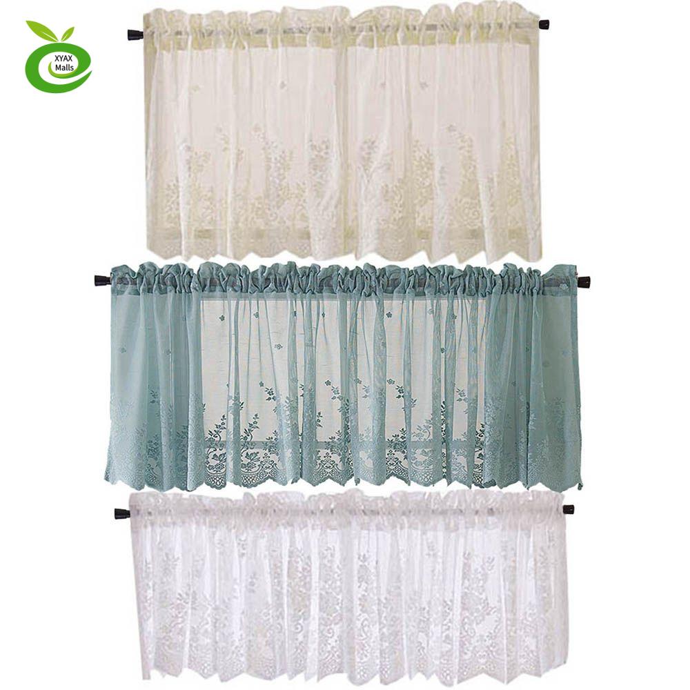 XYAX ทันสมัย ปักลายดอกไม้ กาแฟ ห้องนอน คาเฟ่ สำหรับประตูตู้ ผ้าม่านสั้น ผ้าม่านหน้าต่าง ม่านหน้าต่าง การตกแต่งบ้าน ราคา 139 บาท*ส่งฟรี