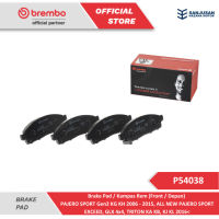 Brake Pad Front / Kampas Rem Depan Brembo Mitsubishi PAJERO SPORT Gen2 KG KH 2006 - 2015 ALL NEW PAJERO SPORT EXCEED GLX 4x4 TRITON KA KB KJ KL 2016＜- P54038