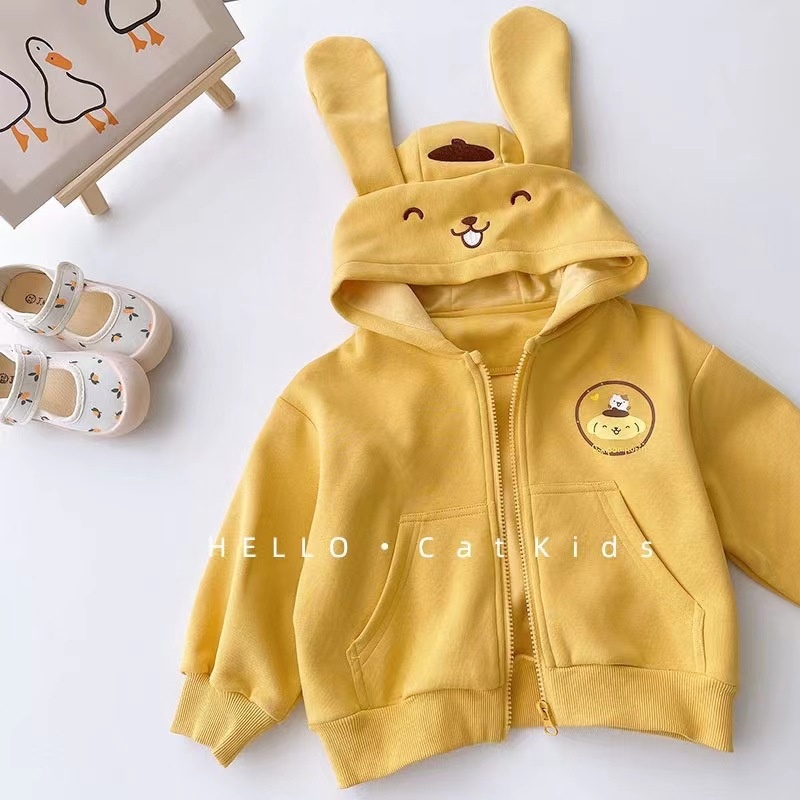 Áo Khoác Hoodie Tay Dài Có Khóa Kéo In Hình Kuromied Cinnamoroll Dễ Thương Cho Bé