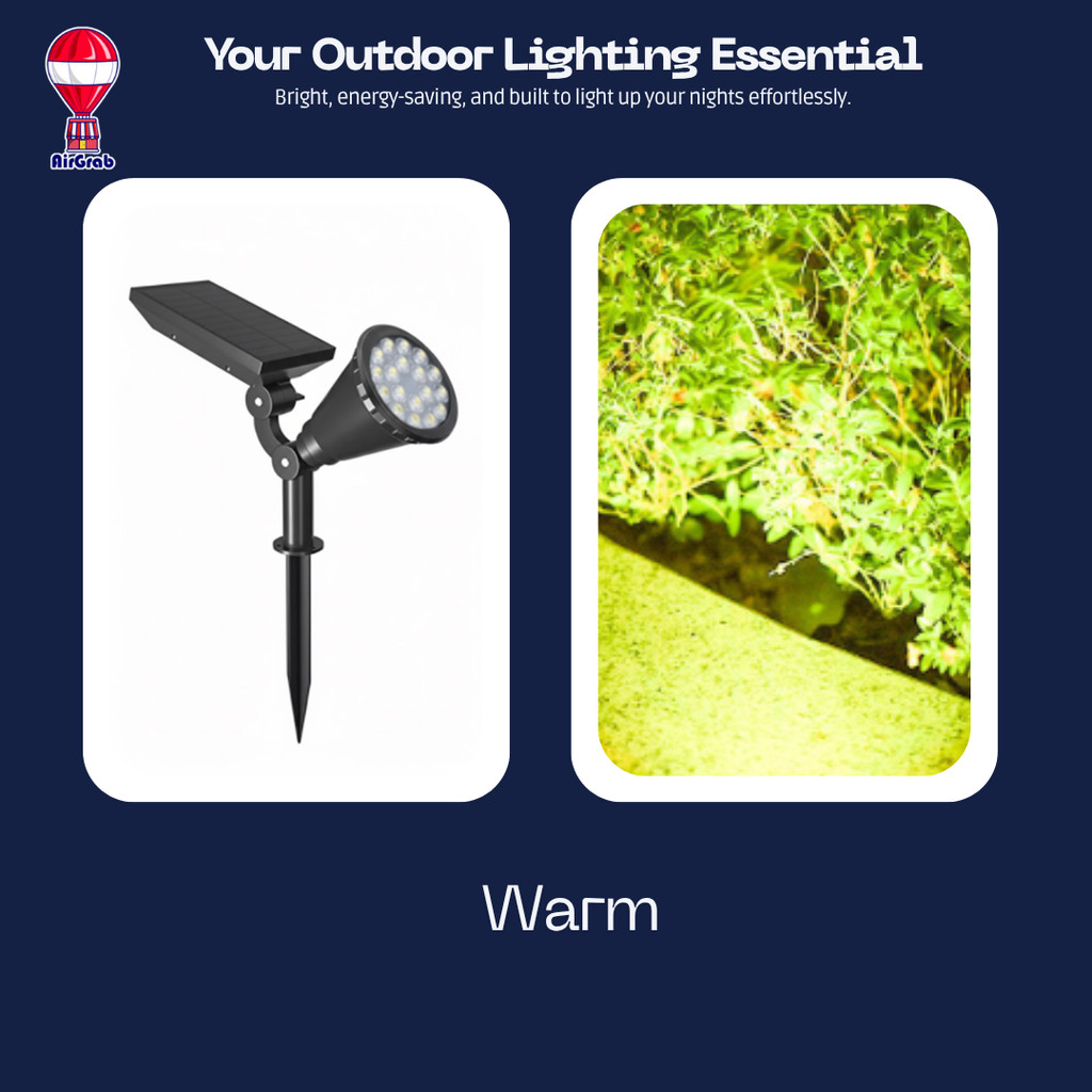 💡 18 LED Solar Garden Light Outdoor RGB – Waterproof Landscape Spotlight Wall & Yard Lamp IP65