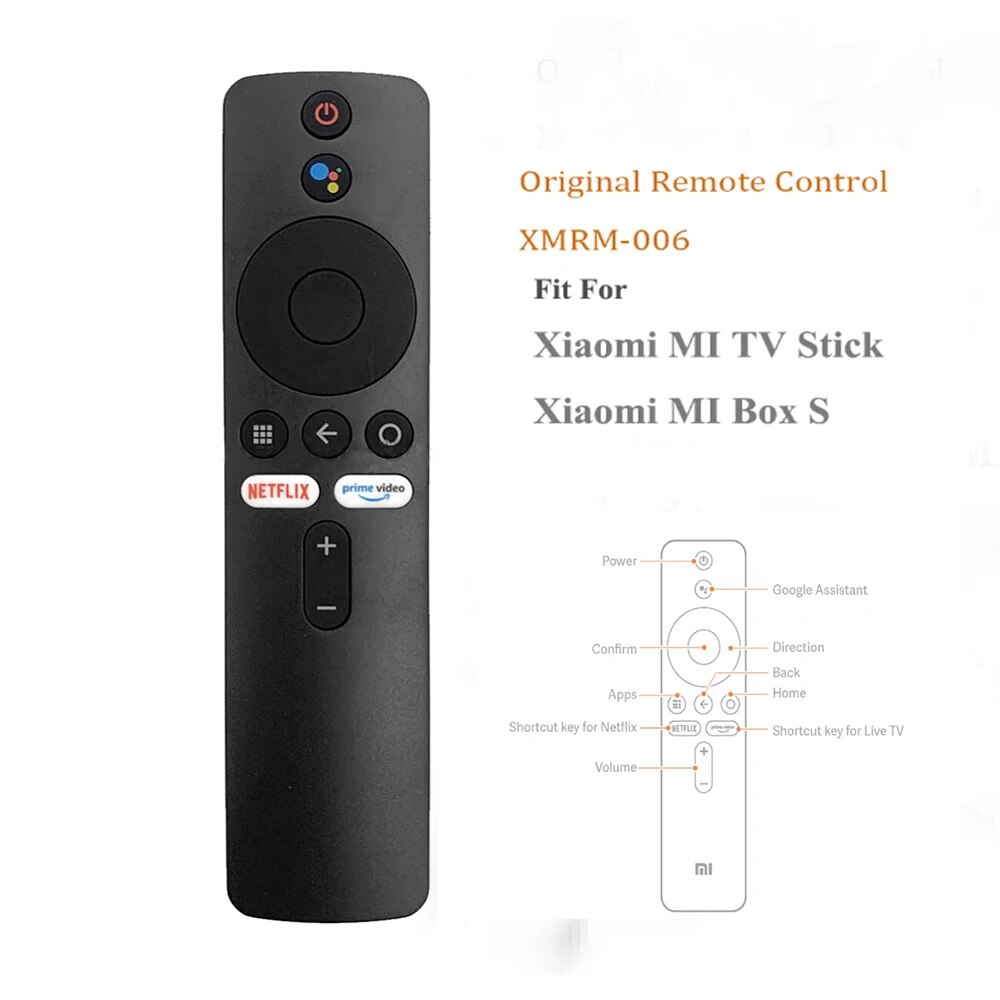 New XMRM-006  Remote Control For Xiaomi MI Box S MI Smart  TV Stick MDZ-22-AB MDZ-24-AA Bluetooth Voice Google Assistant