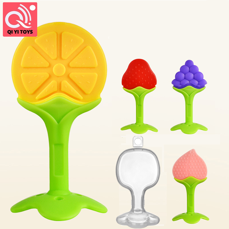 Vòng ngậm mọc răng cho bé dùng cho thực phẩm Silicone Đồ chơi nhai hai màu không độc hại Vòng ngậm mọc răng cho bé