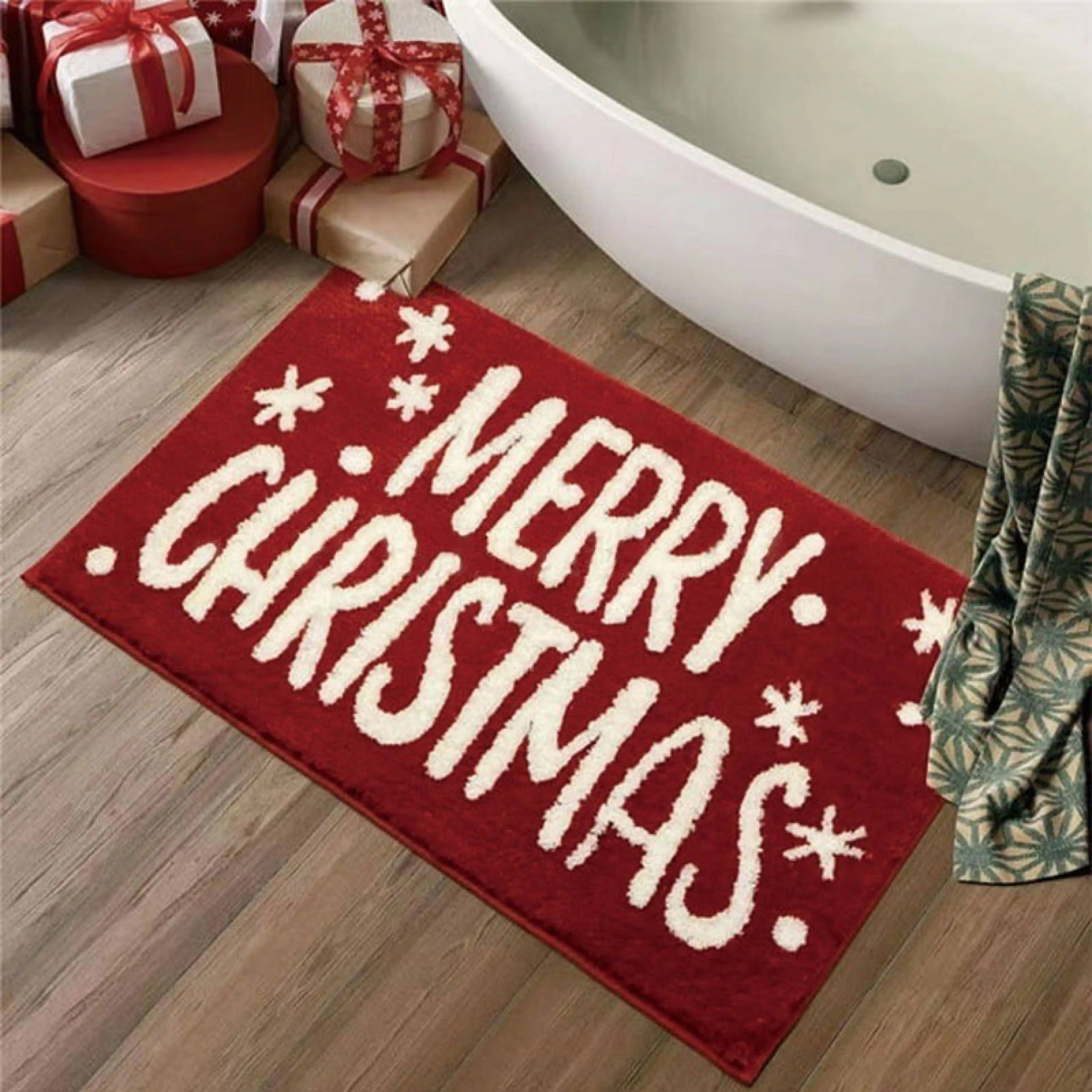 【Lonlydance】Christmas Carpet, Doormat, Floor Mat 40X60Cm, Absorbs Water Well, Anti-Slip, Quick-Drying, Christmas Decoration.