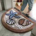 STAR FRUIT Thảm vệ sinh cửa phong cách hoạt hình phòng tắm thấm Thảm chùi chân nhanh chóng làm khô chân mềm phòng tắm chống trượt cửa nhà vệ sinh mat