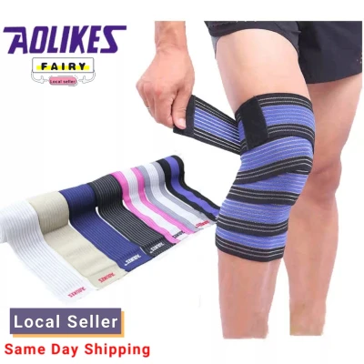 AOLIKES 180cm Knee Strap Elastic Bandage Tape Sport Knee Support Strap Shin Guard Compression Protector For Ankle Leg Wrist Wrap