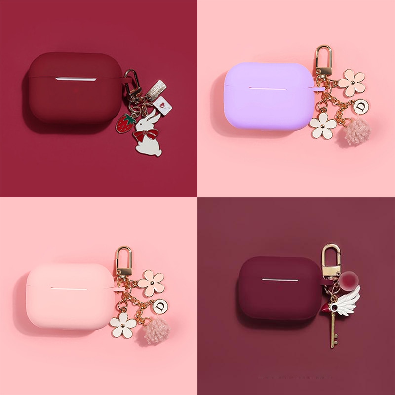2022 New For AirPods Pro 2 Case Cute Korea Flower Keychain Decor Silicone Earphone Case For Apple Airpods 2 3 Pro Headset Cover