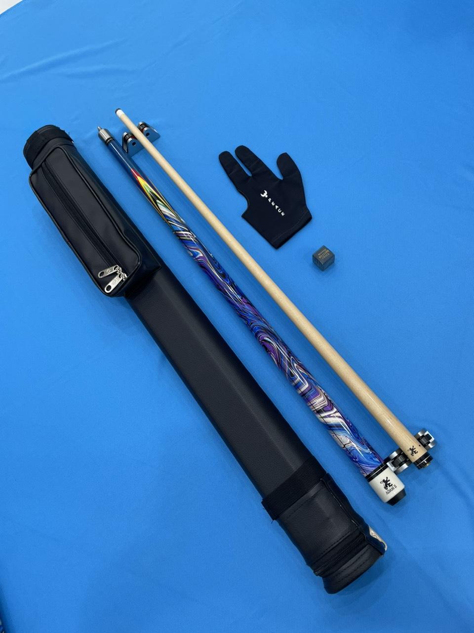 Cơ bida adam 3C 12mm. Gậy bida adam 12mm chuyên chơi 3C. Tặng kèm bao da, găng tay, lơ. Cơ HSSV Sport.