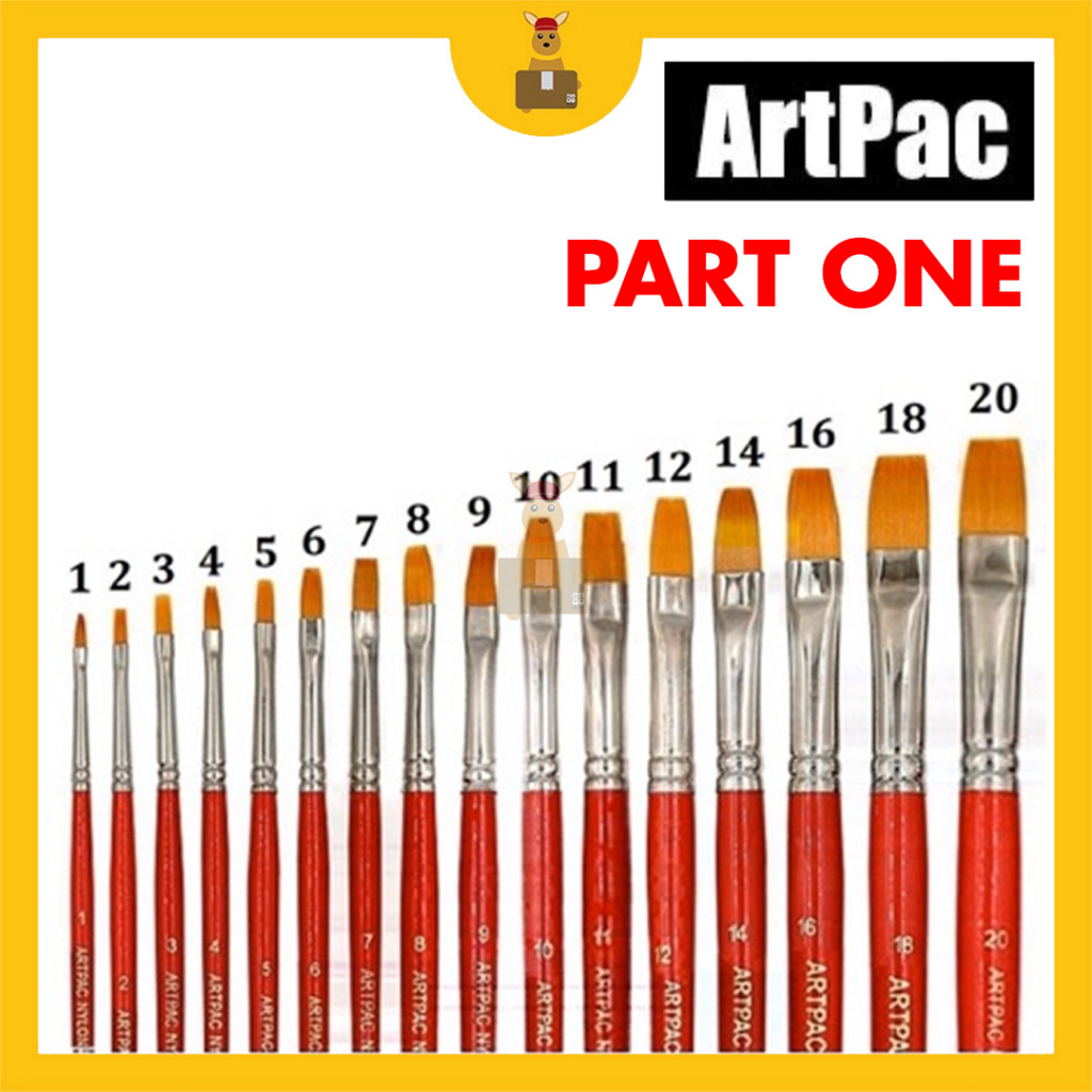 ARTPAC Nylon Brush Flat 448 Painting Brush Berus Warna (NO. 1 - NO. 8) PART ONE