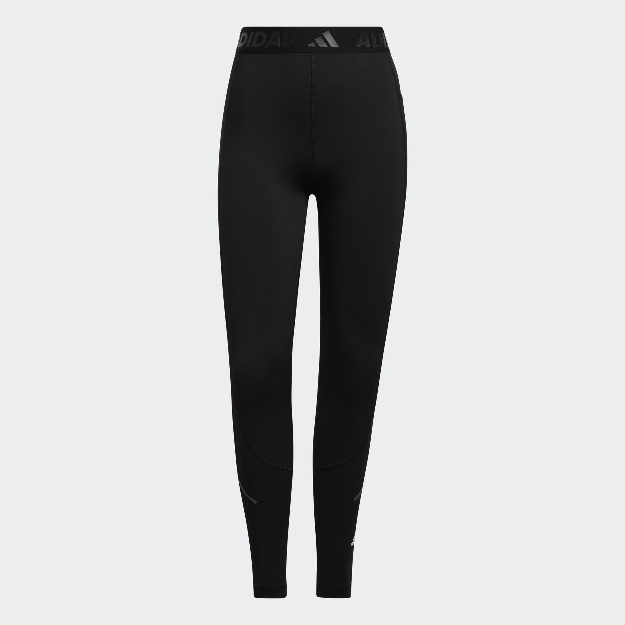 Adidas tập luyện quần bó phản quang dáng dài techfit nữ đen h11222