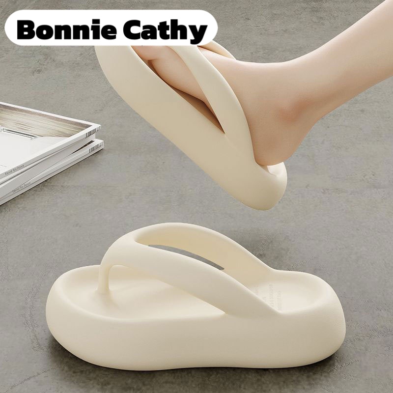 Bonnie CathyBonnie Cathy New high elastic EVA ladies flip flops thick bottom outdoor fashion simple slippers ราคา 79 บาท*ส่งฟรี