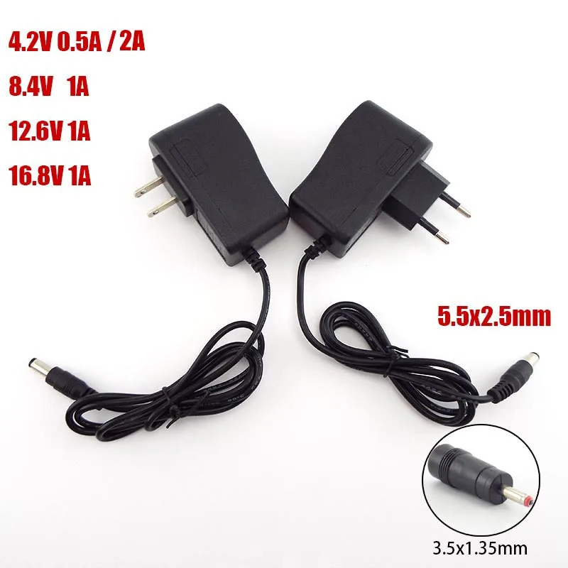 AC 100-240V DC 4.2V 8.4V 12.6V 16.8V 1A 1000MA Adapter Power Supply 8.4 12.6 16.8 V Volt charger plu