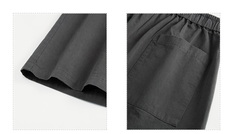 Giordano Women 100% Cotton pleated wide leg elastic waist pants Free Shipping 18425202 · v2