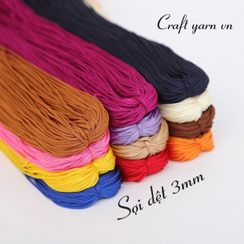 Sợi dệt 3mm Cordy Maxi Craft Yarn móc túi xách, mũ thời trang cuộn 330g