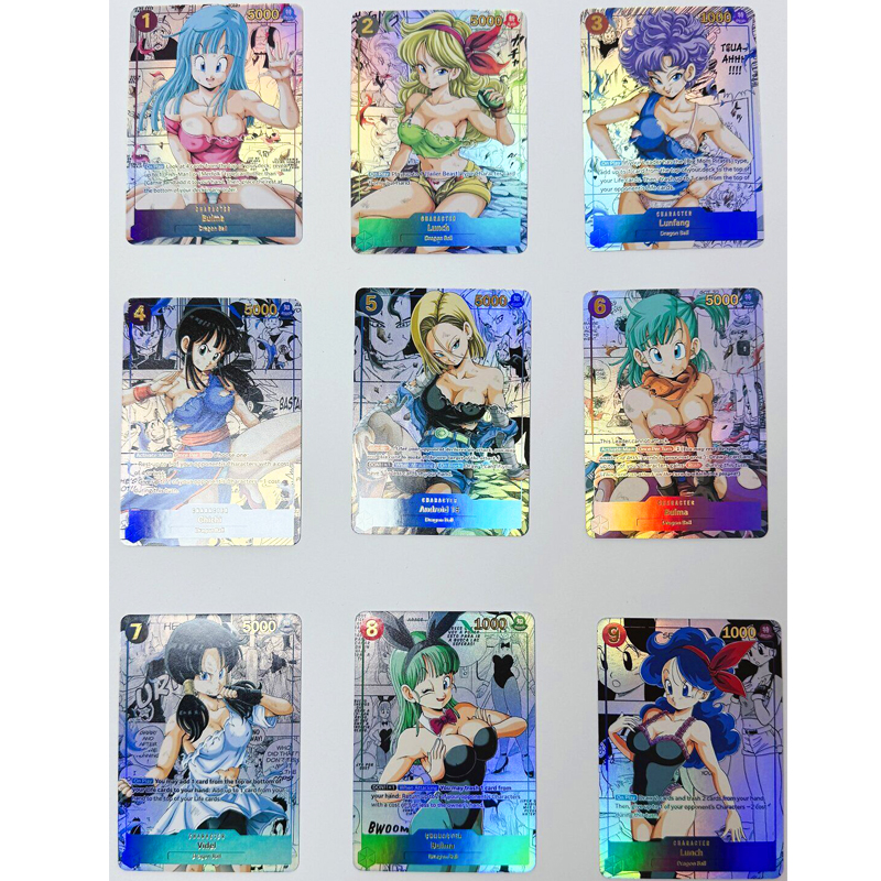 9 cái/bộ Dragon Ball bulma 18 Z GT Super Saiyan anh hùng bài chiến đấu thẻ Bộ sưu tập trò chơi siêu 