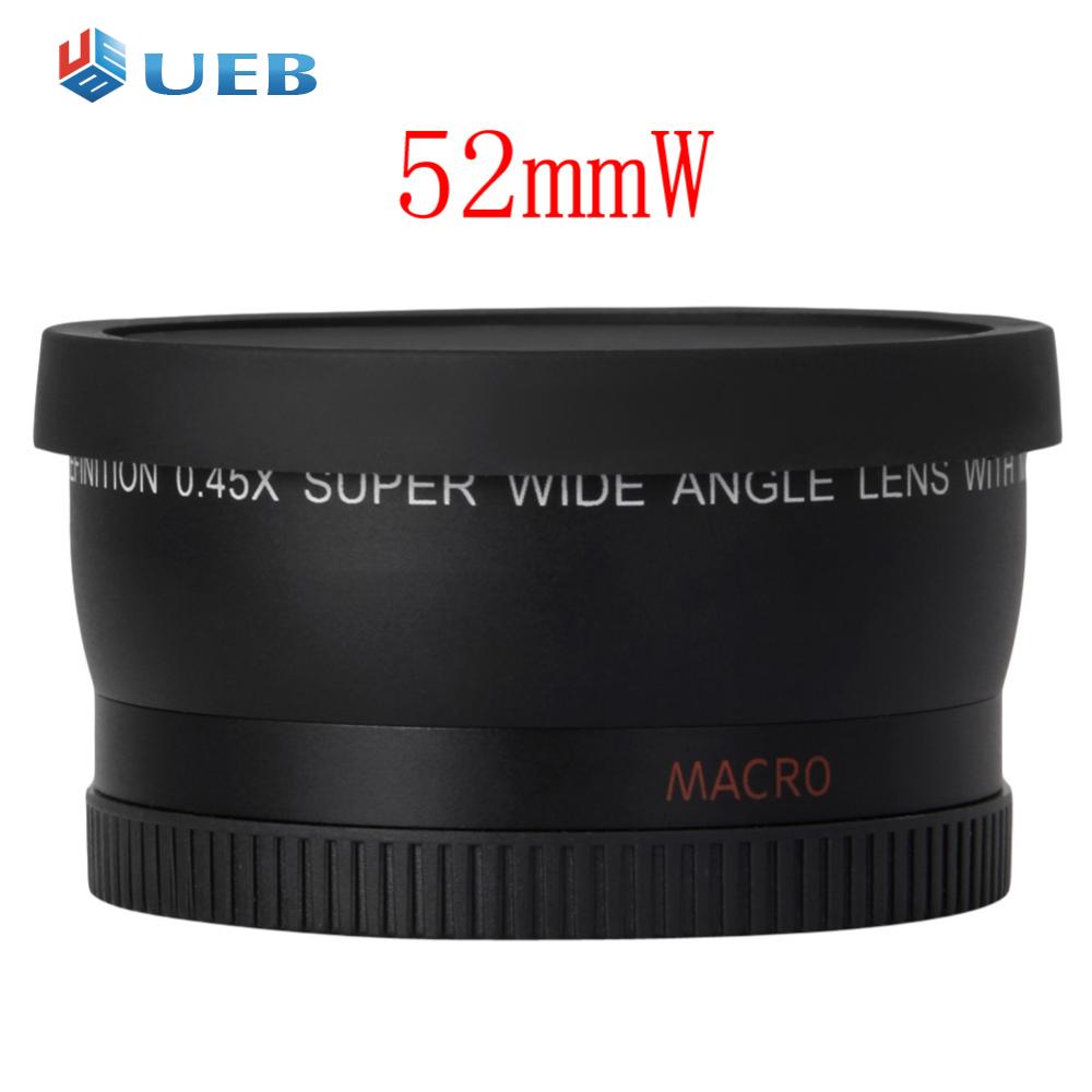 52mm 0.45X ống kính góc rộng chuyên nghiệp Ống kính góc rộng hồng ngoại tương thích cho Nikon 18-55m