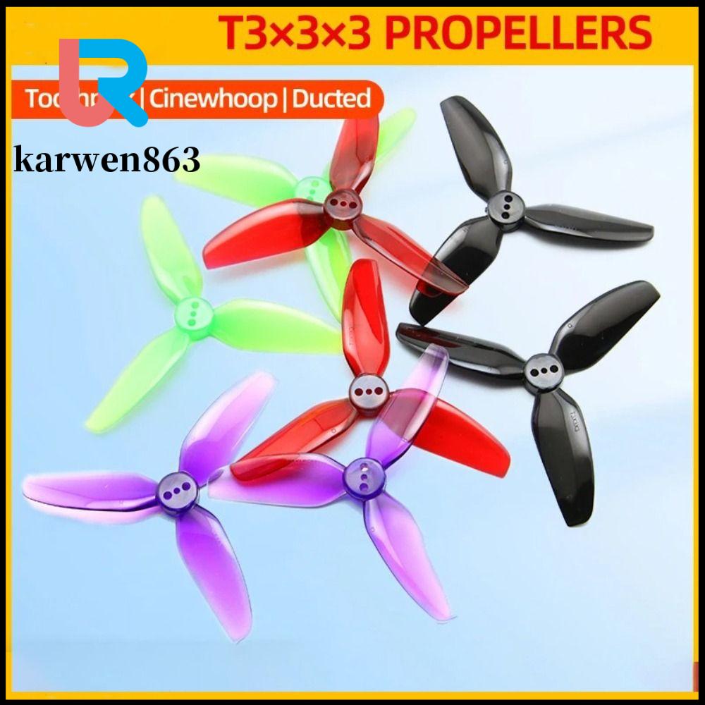 KARWEN863 2Pairs 3inch Cánh quạt Prop t3x3x3 PC 3 lưỡi Cánh quạt tiến và lùi Chống rơi Tăm Điện Ảnh 