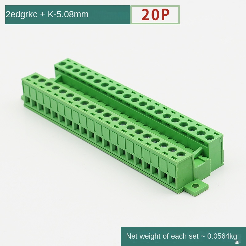 [2EDGRKC-5.08] Đầu Nối Dây Không Hàn 20P - Ổ Cắm Khóa Bảng Zhixing | 2-24P 5.08mm 300V 10A | Tự Động Hóa & Điện Tử